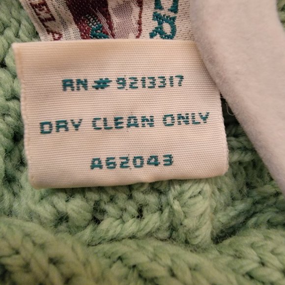 ARAN CRAFTS Ireland Merino Wool Green Cardigan, Size M-L - Picture 16 of 16